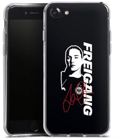 Silikon Hülle kompatibel mit Apple iPhone 8 Case transparent Handyhülle Laura Freigang Eintracht Frankfurt Offizielles Lizenzprodukt