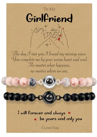 free-space Projektionsarmband „I Love You“ in 100 Sprachen, Perlenarmband für Valentinstag, Paar, Geschenk für meine Frau, Freundin, Frau und Herrn. (Girlfriend)
