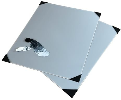 Artnova Palette de table (38 x 30 cm) pour artistes en acrylique gris neutre : avec coins de friction amovibles, portables et légers, TP001