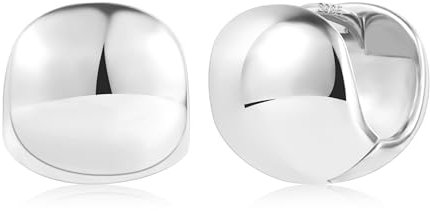 ALEXCRAFT Dicke Ohrringe Silber 925 Creolen Klein Damen Chunky Silver Hoops Geschenk für Frauen Freundin Mama Mädchen