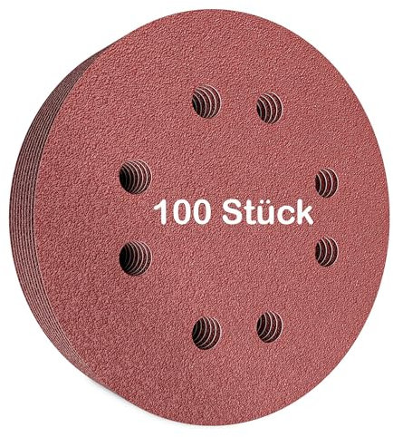 KSP-Tec – 100x Schleifpapier 125 mm Klett - Körnung wählbar 40/60/80/120/180/240/400 - Schleifscheiben für Exenterschleifer (P80)
