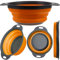 Passoire de cuisine pliable en silicone - Passe au lave-vaisselle - Passoire à pâtes pour fruits, légumes, gris-orange 23253