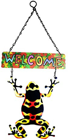 Metall Willkommensschild zur Dekoration für Frosch Wandschild Ha
