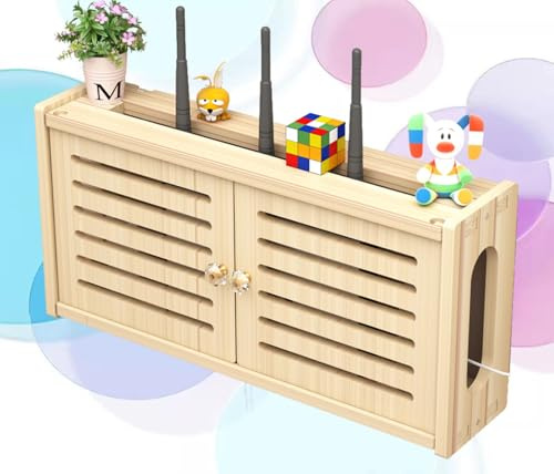 Router Box Abdeckung Wand Wifi Router Regal Aufbewahrungsbox Wifi Router Hider Box Holz Wand Aufbewahrungsbox C-48 x 24 cm