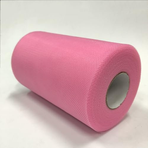 Grand rouleau de tulle 30 cm x 91,4 m pour TuTu Bow Décoration de mariage de fête d’anniversaire Tissu de tulle bricolage (C59 Rose rose)