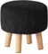 YMYNY Fußhocker, Ottoman, Massivholz Hocker, Runder Ottomane Hocker mit Holzbeinen, Pouf Couch Hocker, Sofa Fußstütze Hocker für Wohnzimmer Schlafzimmer 32×32×32CM Schwarz HBD035B