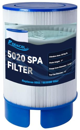 5020 Spa-Filter-Ersatz, kompatibel mit Softub (Juli 2009 und neuer) Spa, passend für Portico, T-140, T-220, T-300 Whirlpool-Wannen (für 14 cm Ablaufkappen), ersetzt 60305M, CP-5020 und 8553 Spa-Filter
