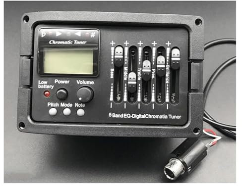 4Set 5 Band Acoustic Guitar Preamp EQ Equalizer Classical Acoustic Guitar Amplifier Digital Tuner Piezo Pickup Professional acoustic guitar pickups(Without)