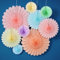 EASY JOY 9PCS Spring Pastel Paper Fans Party Decoration Macaron Birthday Party Decorations Rainbow Tissue Pom Poms Paper Flower Fans for Spring Birthday Wedding Baby Shower Tea Decor