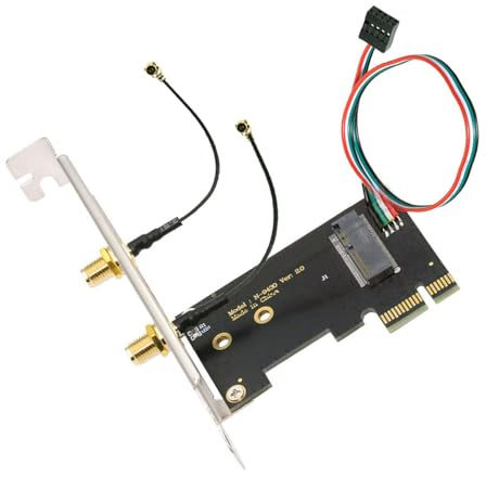 xiwai Kabelloser Netzwerkkartenadapter NGFF A/E-Key WiFi-Karte auf M.2 NGFF Key-M NVME SSD-Adapter für AX200 WiFi 6 Bluetooth 5.1