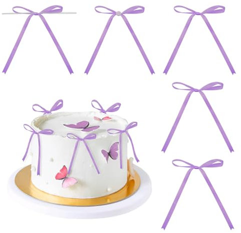 G2PLUS Lila Satin-Schleifen Set: 13x18cm Klebepunkte and Drahtbinder Geschenkschleifen für Verpackung, DIY Basteln, Hochzeit, Party – 30 Stück