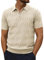 PJ PAUL JONES Men's Polo Shirts Short Sleeve 1/4 Zip Tshirts Stretch Polo Shirts for Men Apricot M