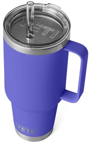 YETI Rambler Straw Mug, Stainless Steel Vacuum Insulated Mug with Stronghold Lid, Ultramarine Violet, 42 oz (1242 ml)