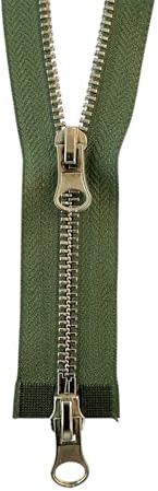 2 Wege Reißverschluss Metall Silber teilbar 2MS__327 (olive, 80cm)