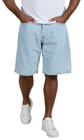 Baggy Pantaloncini Jeans da Uomo Estivi Pantaloni Corti Gamba Dritta semplicità Vintage Lavati Salopette da Uomo Short Sottili Bermuda Pantaloncini Y2K per Il Tempo Libero (00-Light Blue, L)