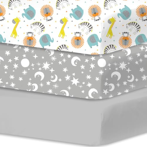 Little Grape Land Spannbettlaken 60x120cm, 3er Set Babybett Kinderbett | Weiche Mikrofaser, atmungsaktiv, mit 360° Rundum-Gummizug, Oeko-TEX zertifiziert und pflegeleicht für den täglichen Gebrauch.