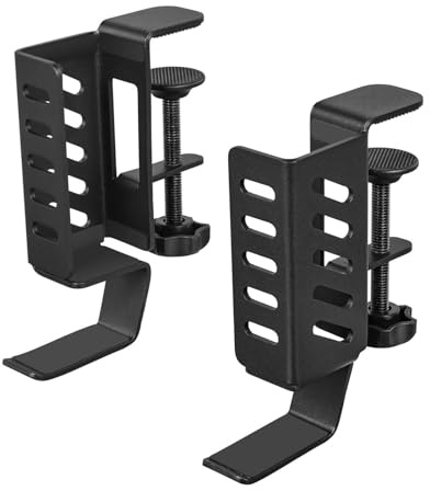 Generisch Organisateur d'ordinateur latéral | Support portable de bureau secondaire | Stockage clipsable pour PC | Acier au carbone robuste noir ou blanc