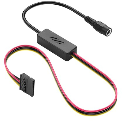SinLoon DC5525 zu SATA IDE Festplatte Netzteilkabel DC 5,5x2,5mm Buchse auf SATA Buchse Verlängerungskabel mit Schritt-Abwärts-Spannungsregler (1 zu 1)
