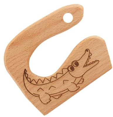 Hohopeti Couteau en Bois pour Garçon et Filles Sécurisé 1 Pièce, Outil de Découpe en Hêtre Naturel, la Cuisine Garçon et Filles pour Couper Fruits et Légumes, Adapté aux Tout-Petits et
