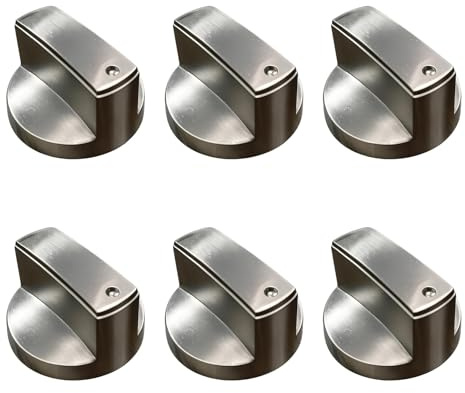 ZKFSIE Gas Hob Knobs, Cooker Knobs Replacement Set, Universal Gas Cooker Knobs, 6 Millimetre Shaft Diameter, Suitable for Kitchen Stove Control, Pack of Six