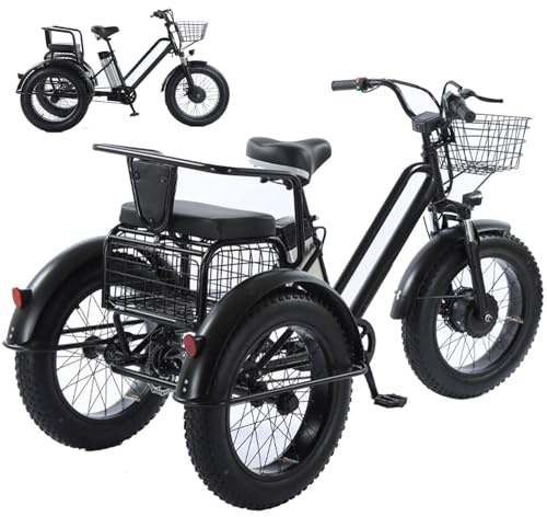 Vélo Cargo électrique Adulte pour Les trajets urbains Quotidiens - Charge maximale de 200 kg, Batterie Amovible 48 V, autonomie de 35 km, prêt pour Le Voyage