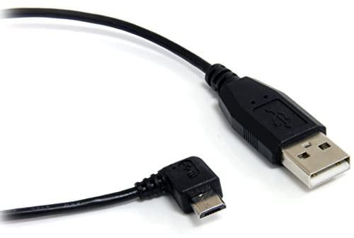 StarTech.com 1 ft / 30cm Micro USB Cable - A to Right Angle Micro B - USB Type A (M) - 90 Degree Micro-USB Type B (M) - Black