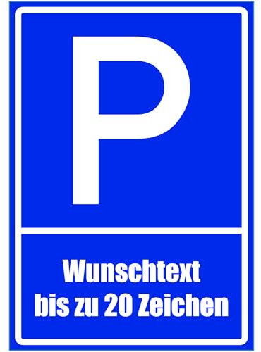 Kiwistar - Parkplatzschild - PVC - Platte - Wunschtext bis zu 20 Zeichen nach Wahl - 30 x 21cm