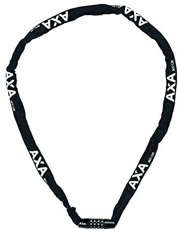 AXA Rigid RCC 120 – Kettenschloss mit Code – 120 cm lang – Stahlglieder 3,5 mm – Sicherheitsstufe 3 – Schutzhülle – Schwarz