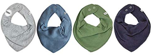 Pippi * 4er Set Baby Dreieckstuch Halstuch Lätzchen 4 Stück * grau blau oliv navy