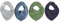 Pippi * 4er Set Baby Dreieckstuch Halstuch Lätzchen 4 Stück * grau blau oliv navy