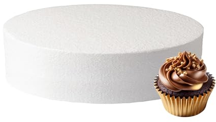 Culpitt 14 x 3 Round Cake Dummy, Straight Edge Cake Form, Practice Cake Decorating or Use for Creating Long-Lasting Displays, Smooth Polystyrene