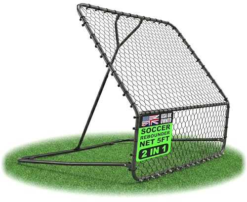 QUICKPLAY PRO Rebounder 1.5 x 1.5M – Fußball-Netzrückprallwand; Netz mit verstellbarem Abprallwinkel