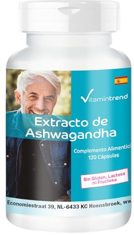 Vitamintrend Ashwagandha Extrakt 1000 mg pro Tagesdosis, 120 Kapseln, standardisiert auf 5% Withanolide, Nahrungsergänzungsmittel vegan ohne Magnesiumstearat, in Deutschland hergestellt