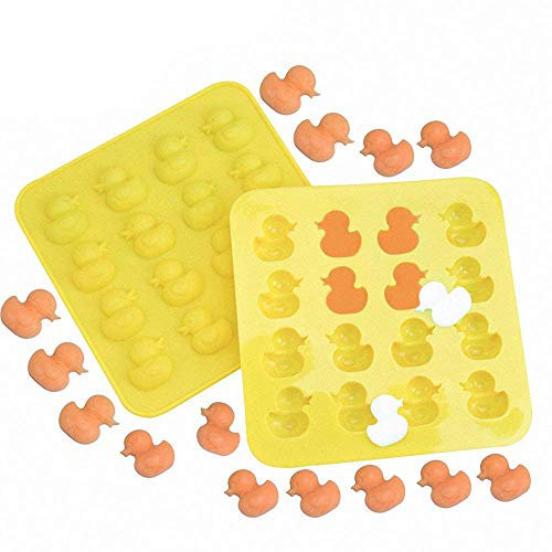 Moldfun 2-pack Taille mini canard en caoutchouc Moule en silicone pour chocolat, Candy, Gummy, Madeleine, glaçons, polymère, argile, crayon Melt