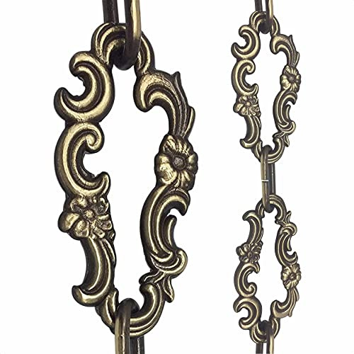 ORION LIGHTSTYLE 1m Lampenkette aus Messing Leuchtenkette Dekorative Zier-Kette für Kronleuchter Luster Lüster (antik)