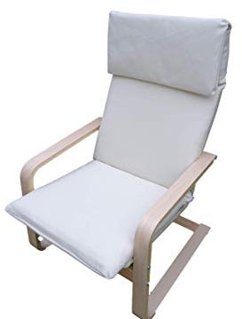 Kissen für Schaukelstuhl Typ Pello oder Poang IKEA. Hergestellt aus hochwertigem Polsterstoff. Sitz 57 x 50 Rücken 57 x 70, 8 cm dick (Naturfarben)