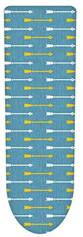 Vinsani Modern Extra Large Universal Fit Ironing Board Cover Multi Fit New Foam Back Padding 100% Cotton Easy Fit, 140 x 52 cm, Made in EU - Arrows (Iron Board not Included)