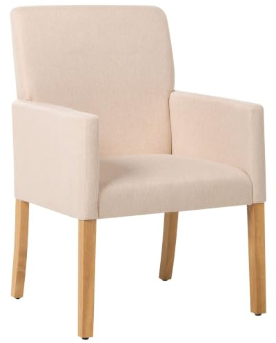 Beliani Trendy Polsterstuhl in edlem Beige 58x60x89 cm perfekt für jedes Wohnzimmer