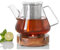 AdHoc Geschenkset Teekanne ORIENT+, Glas/Edelstahl mit Füllmenge 1,5l und Stövchen TUTO, Akazienholz/Edelstahl