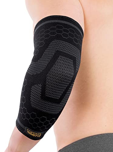 Copper Fit Womens ICE Elbow Compression Sleeve Infused Menthol, Black, Large/X-Large