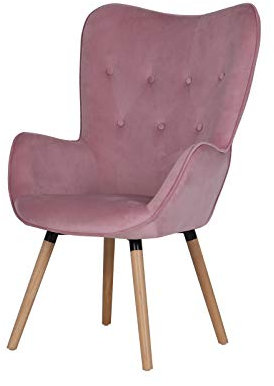 SVITA Cleo Ohrensessel Samt-Bezug Fernsehsessel Relaxsessel Rosa