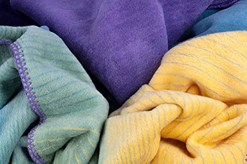 KOLTER Gestreifte Sommernacht Decke Lila Rosa Grüne Gelbe Sommerdecke Kuscheldecke