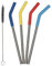 Set 4 pailles coudées en inox et silicone - Multi Couleurs - KLEAN KANTEEN