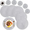 MI CASA Runde Tischsets Abwaschbar 6er Set Platzsets mit Untersetzer, 34cm Gewebte Hitzebeständige Platzdeckchen, Platzteller rutschfest für Küche Geburtstags Party Weihnachten Abendessen - Grau