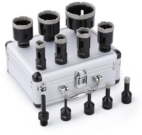Vearter 12Pcs/Set 6/8/10/12/20/25/30/35/45/50/68mm M14 Vacuum Brazed Diamond Hole Saw Core Drill Bits 3/8 Hex Adapt for Tile Marble Ceramic Granite
