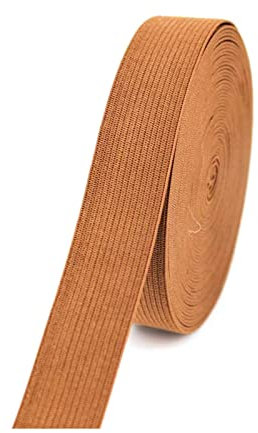 5 Meter nähende Gummibänder 20mm Breite buntes elastisches Seil Stretchband Gummiband gestricktes flaches Gummiband, Braun