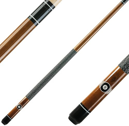 Winsport Billard Queue Eight-Ball mit Profi-Klebeleder 13 mm, 147 cm Pool Cue, 2 teiliger Queue mit Griffband