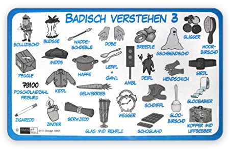 Vesperbrettchen - Badisch Verstehen 3 - Frühstücksbrettchen/Brotbrett/Stullenbrett/Melamin …