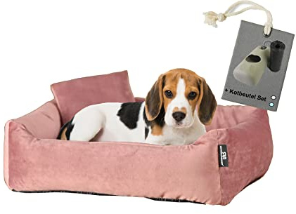 Rohrschneider Hundebett Kleine & Mittelgr. Hunde inkl. Gassibeutel, Rosé M