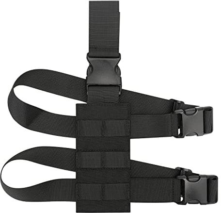 Huntvp Taktische Beinplatte Einstellbar Molle Platform für Pistolenholster, Universal Tasche für Links/rechtes Bein, für Herren Airsoft Paintball Cosplay, Typ-9-Schwarz